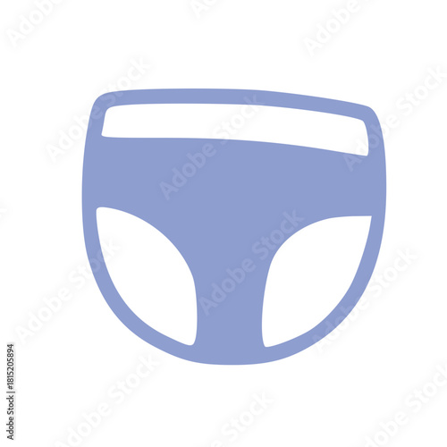 Simple Blue Baby Diaper Nappy Care Illustration