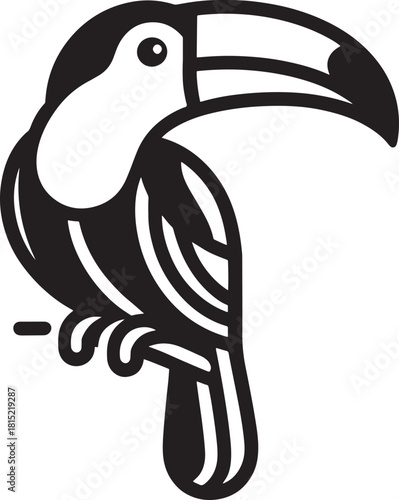 toucan icon logo black and white.