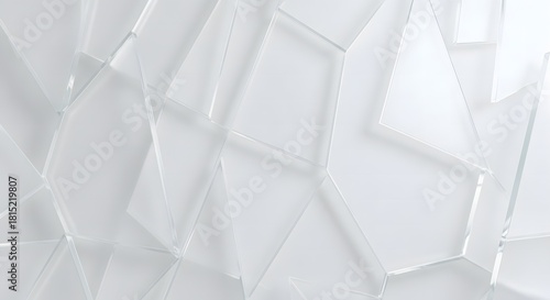 Abstract White Geometrical Glass Background With Sharp Lines And Facets Modern Minimalist Design For Technological Or Futuristic Themes Empty Space