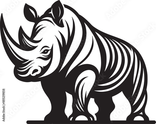 rhinoceros vector illustration on white background. vector illustration