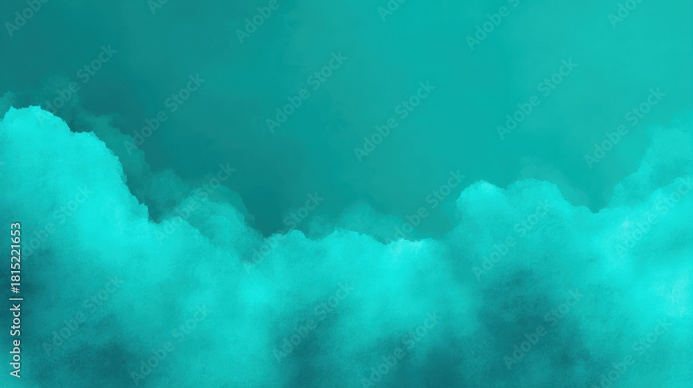 Obraz premium Ethereal Teal Cloud Background with Soft Turquoise Hues for Abstract and Artistic Designs in Digital Contexts