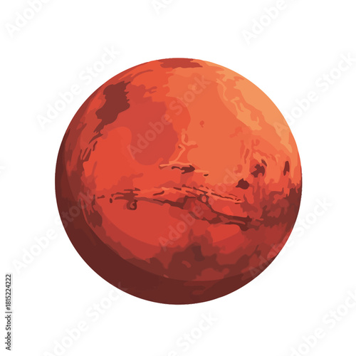 Mars Planet Illustration Red Celestial Body Space Exploration. Vector Illustrations. EPS Editable