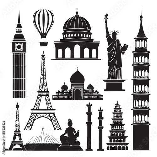 Black artifacts and objects Silhouette Vector, High Quality Illustration on White Background