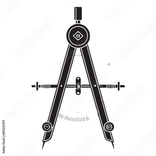 Black angle finder Silhouette Vector, High Quality Illustration on White Background