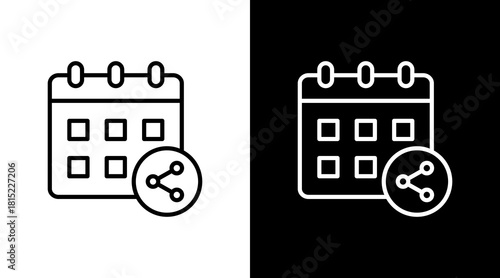 Shared Calendar White Icon Set Design