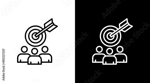 Team Goals White Icon Set Design