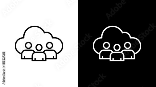 Collaboration Cloud White Icon Set Design