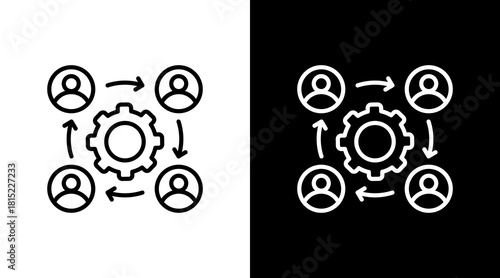 Collaborative Tools White Icon Set Design
