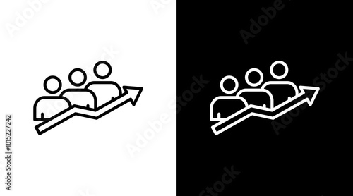 Group Progress White Icon Set Design