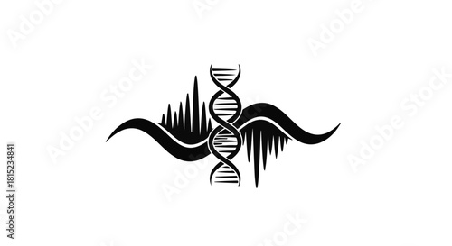 Abstract DNA helix symbolizing life science, genetic research, and biological discovery