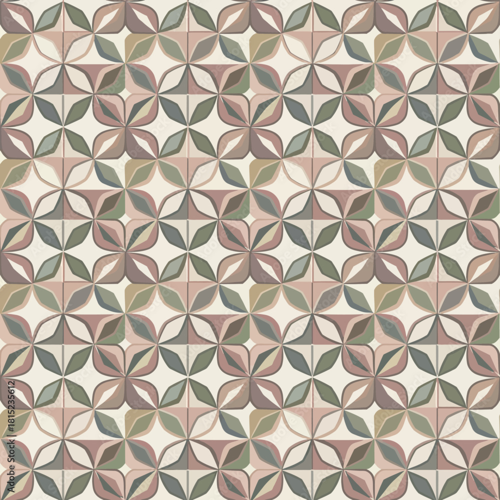 Fototapeta premium Geometric Floral Pattern Seamless Background Texture. Vector Illustrations. EPS Editable