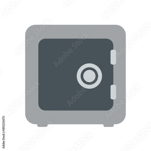 A simple and secure gray safe, perfect for storing valuables with a round dial for access and a sturdy, reinforced door for maximum security