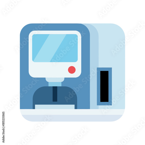 Advanced Medical Laboratory Analysis Equipment Illustration for Precise Diagnostic Testing and Scientific Research, Featuring a Digital Interface