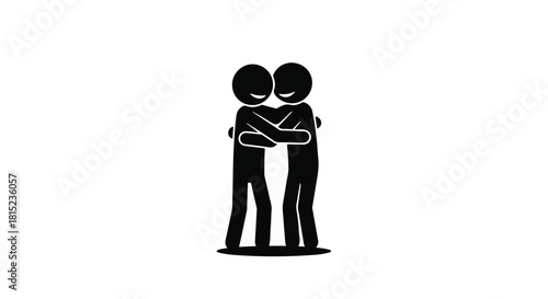 Two figures embracing warmly in a moment of connection and support