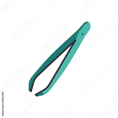 Stylized Turquoise Tweezers Icon A Simple Illustration for Beauty and Grooming