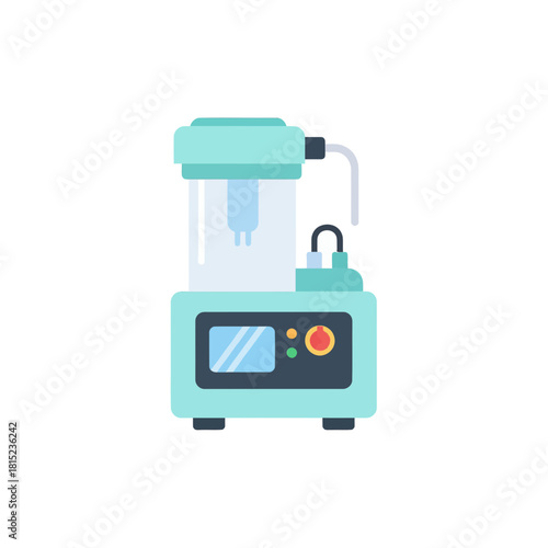 Abstract illustration of a modern science laboratory machine or air purifier for health and medical research