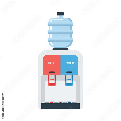 Water cooler with hot and cold water dispensers for office or home use