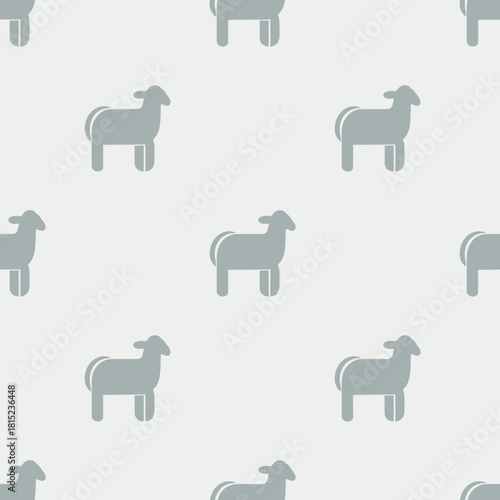 Cute seamless pattern with grey and white sheep on a light background. Vector Illustrations. EPS Editable