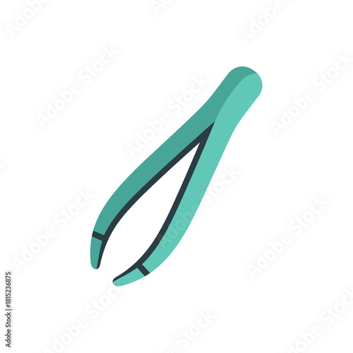 Turquoise Tweezers for Beauty and Personal Care in Vector Illustration