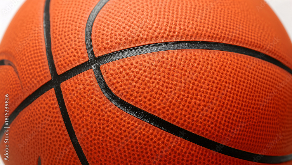 Fototapeta premium Detailed close up basketball direct angle orange black lines