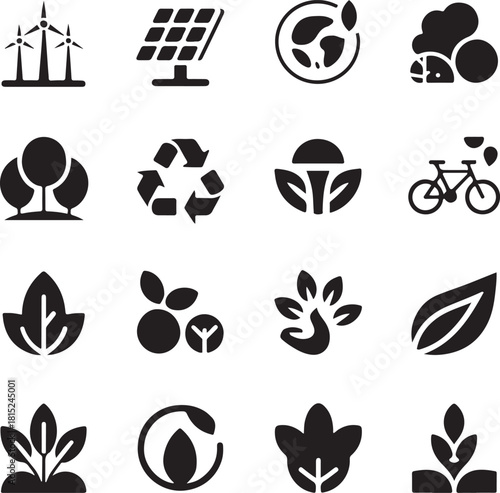 Eco-friendly and nature icons set