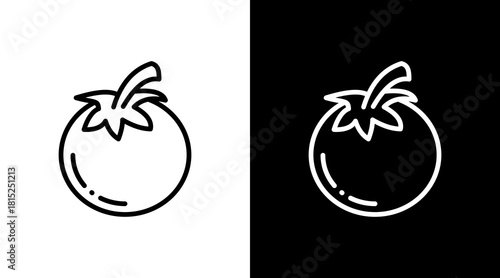 Tomato White Icon Set Design