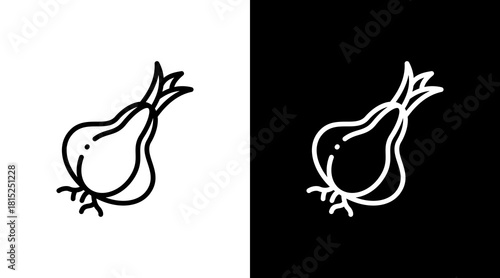 Onion White Icon Set Design