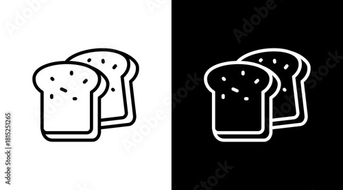 Slice Bread White Icon Set Design