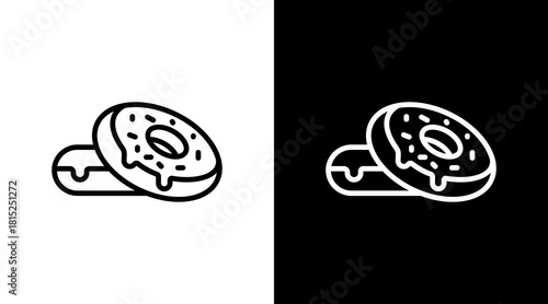 Donut White Icon Set Design