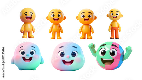 set of funny cartoon characters