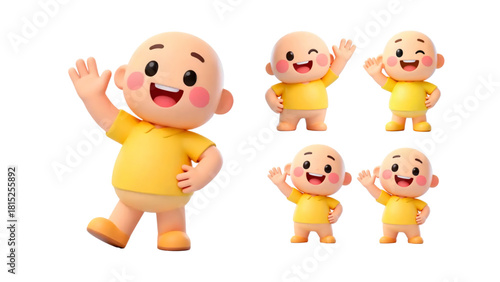 Happy and cute full body cartoon illustration