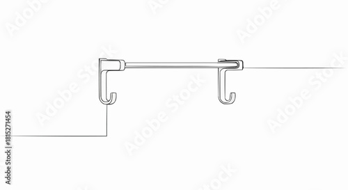 Simple metal towel rack with hooks for bathroom organization and storage.
