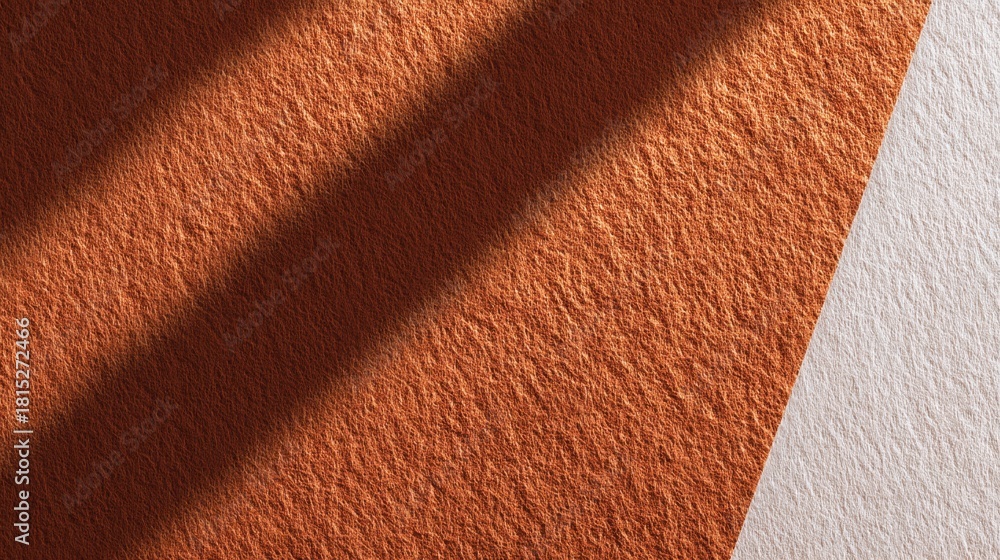 Fototapeta premium Textured Paper Background with Deep Orange Shadow and Crisp White Edge for Creative Design Projects and Artistic Presentations