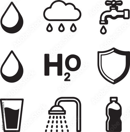 Water related icons set