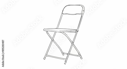 Folding chair illustration simple design for seating and relaxation purposes.