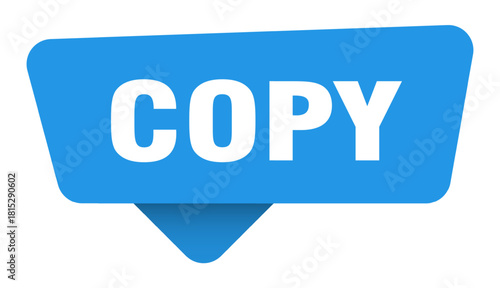 copy sticker. copy blue sign isolated on transpatent background