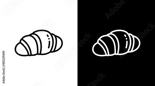 Croissant White Icon Set Design