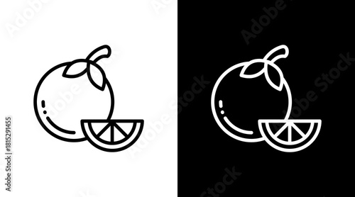 Orange White Icon Set Design