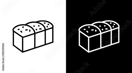 Bread Loaf White Icon Set Design
