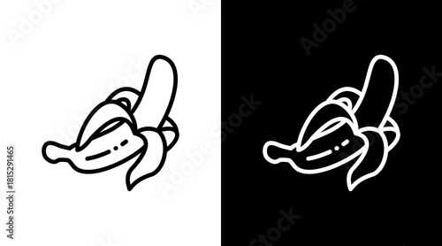 Banana White Icon Set Design