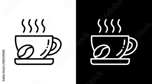 Coffee Cup White Icon Set Design