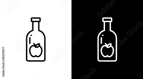 Vinegar Bottle White Icon Set Design