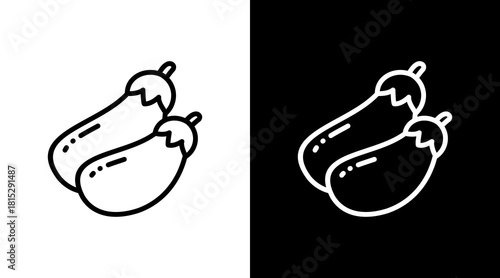 Eggplant White Icon Set Design