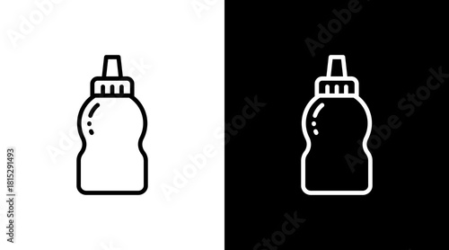 Mustard Bottle White Icon Set Design