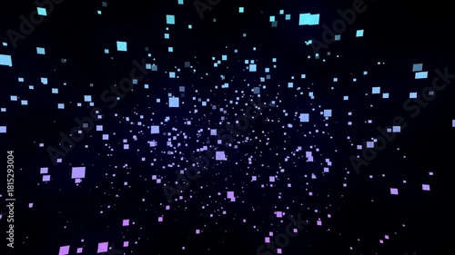Particles, 4K, Gradation, Special Effects, Animation, Background, Materials, Nature, Motion, Simple, Effects, Fantastical, Video Footage, Blue, Dots, Calmness, Black Background