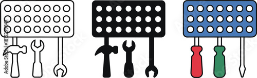 set of kitchen knives ,  object, green, with, collection, set, engineering, icons, wrench, tools, tool