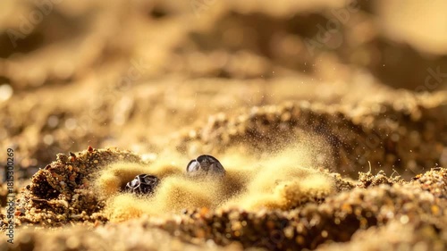 Secrets of the Nest: An intimate glimpse into the avian world, as a small bird nestles amongst the soft downy feathers. A testament to nature's delicate beauty, showcasing the tenderness of new life.