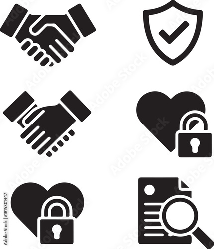 Business and security icon set