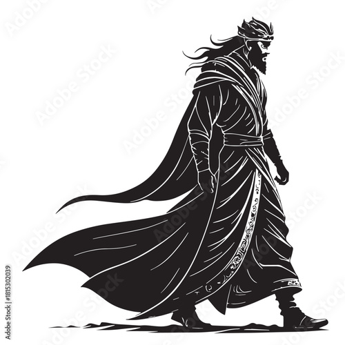 Black djinn genies Silhouette Vector, High Quality Illustration on White Background