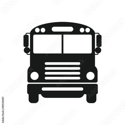 Front View of School Bus Icon